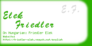 elek friedler business card